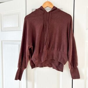 Abercrombie & Fitch Soft A&F Brown Knit Hoodie Pullover Sweater Women’s Small